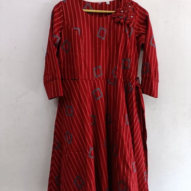 Red with grey accents Dress