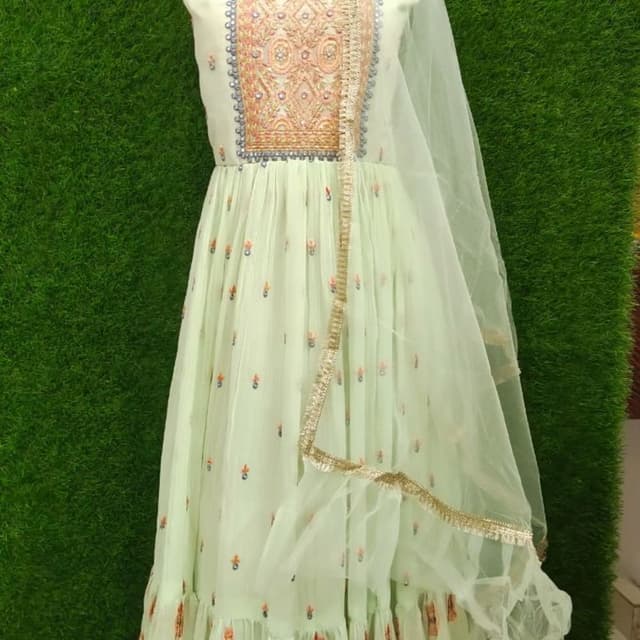 Anarkali gown with duppta and pant 