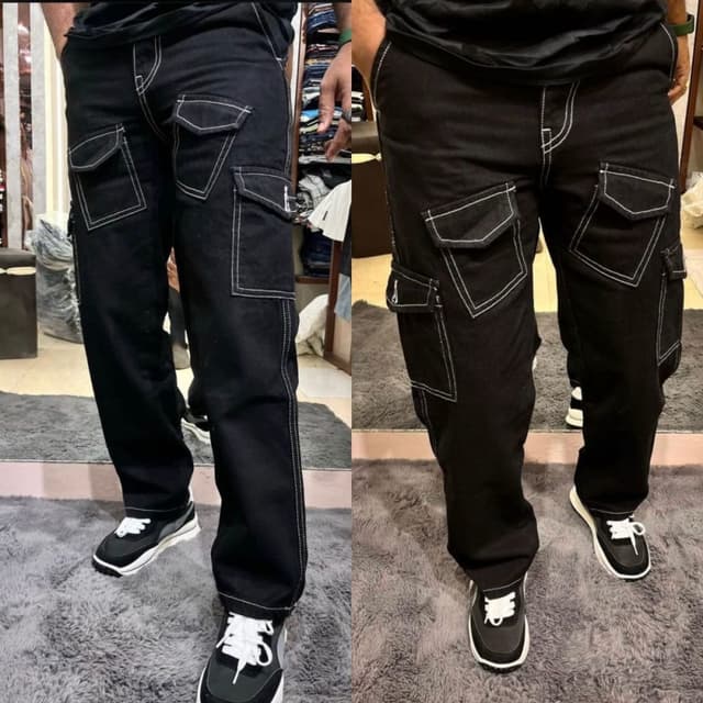 Black and White Cargo Pants