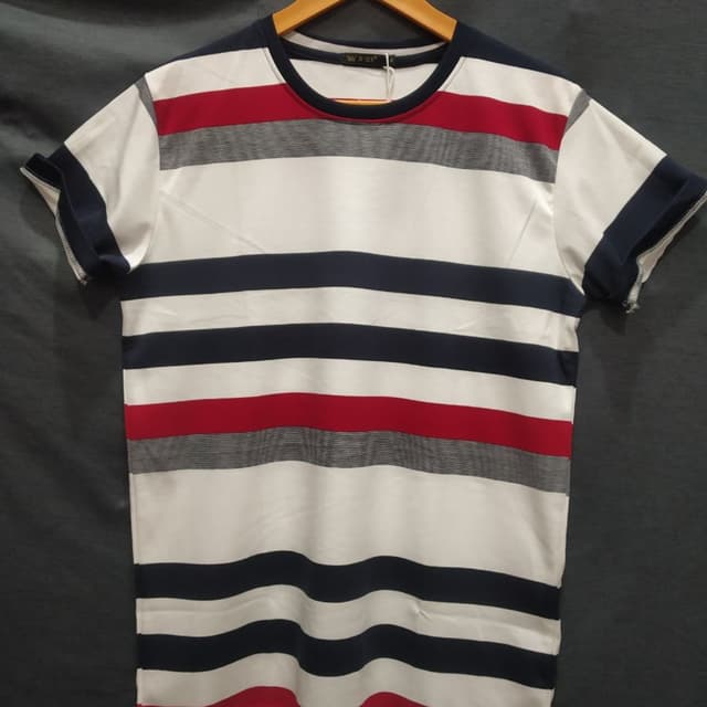 White, Navy Blue, Red, Gray T-shirt