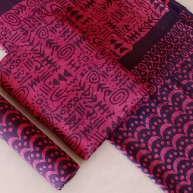 Magenta and Dark Purple Unstitched Fabric Set