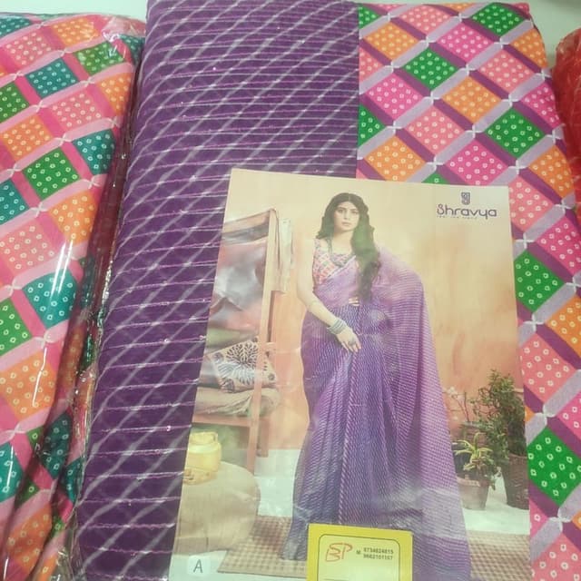 Purple with white accents Saree