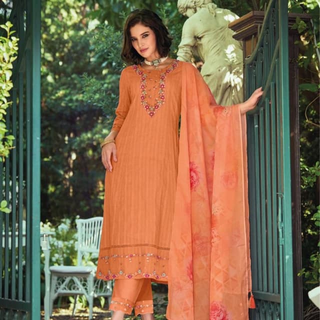 Orange and Peach Salwar Kameez