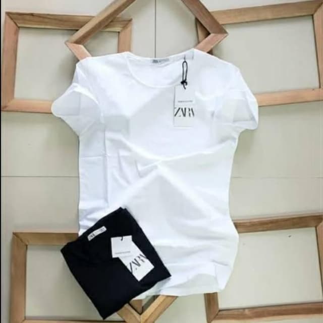 White, Black T-shirt