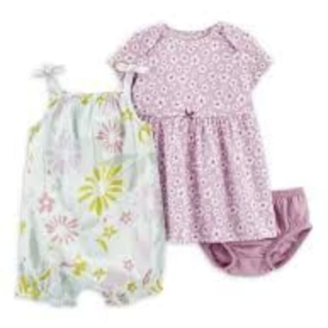 Pastel Pink, White, Green, Yellow Baby Outfit