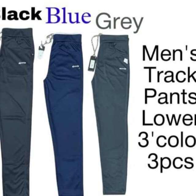 Black, Blue, Grey Track Pants