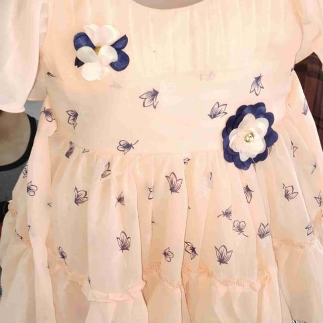 Pale peach, navy, white Dress