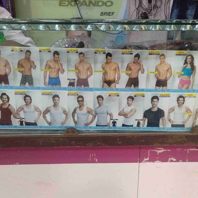 Various, as displayed on the advertisement boards. Underwear