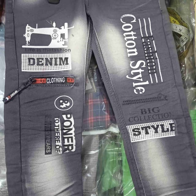 Gray with white accents Jeans