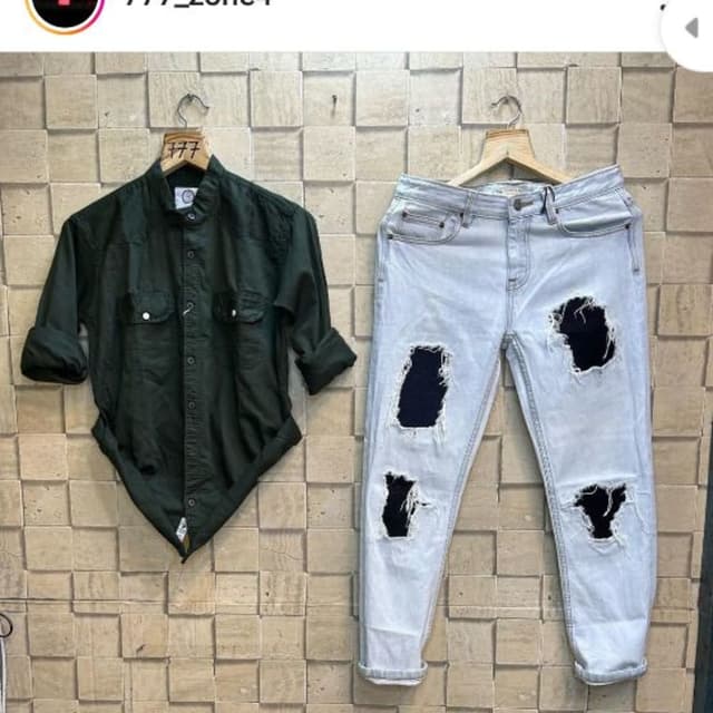 Jeans with casual shirt 