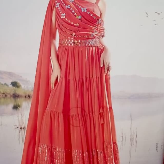 Coral Red Dress