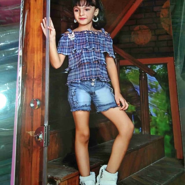 Blue, White Top and Shorts Set