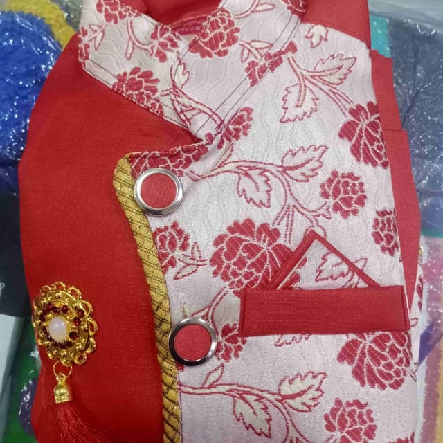 Red, White, and Gold Waistcoat/Jacket