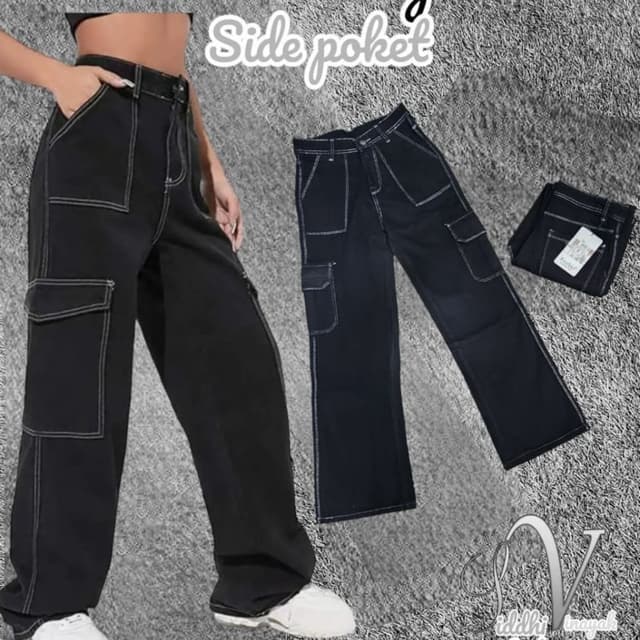 Black with white stitching Pants