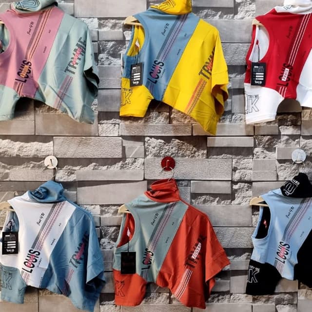 Various, including Pink/Teal, Yellow/Blue, Red/White, and more. T-shirts