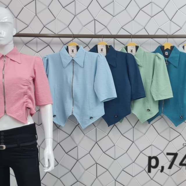 Pink, Light Blue, Navy, Green, Teal Jacket