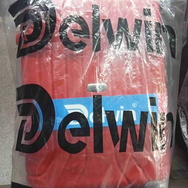 Red, Blue, and White Luggage