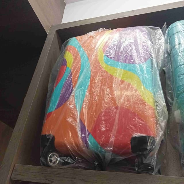 Rainbow, Orange, Red, Purple, Teal, Yellow Suitcase
