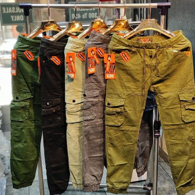 Various shades of Green, Black, and Gray Cargo Pants
