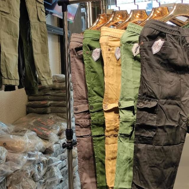 Olive green, Khaki, Brown, Black Cargo Pants