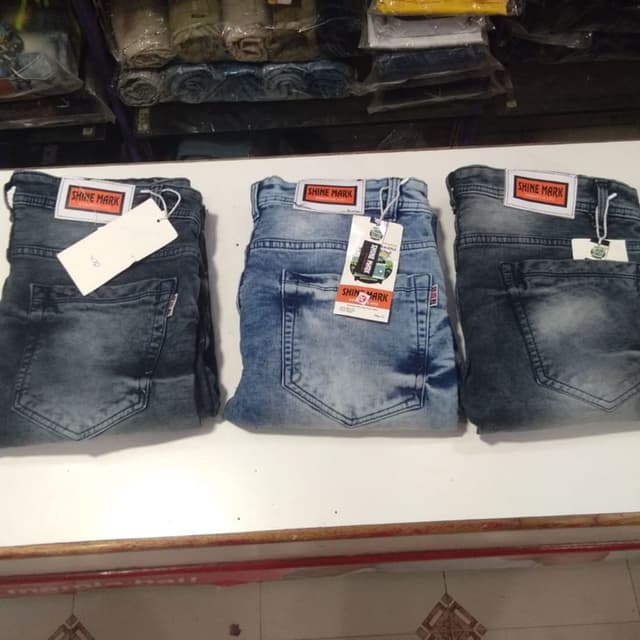 Various shades of blue and gray Jeans