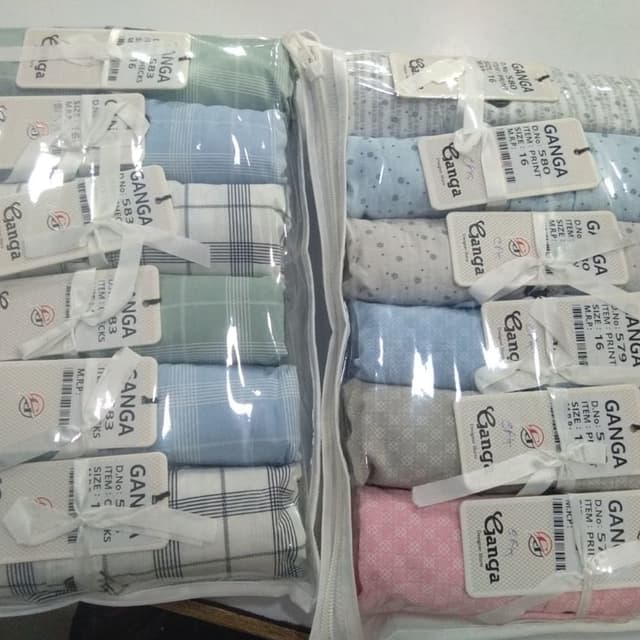 Various pastel colors including blue, green, pink, and white Handkerchiefs
