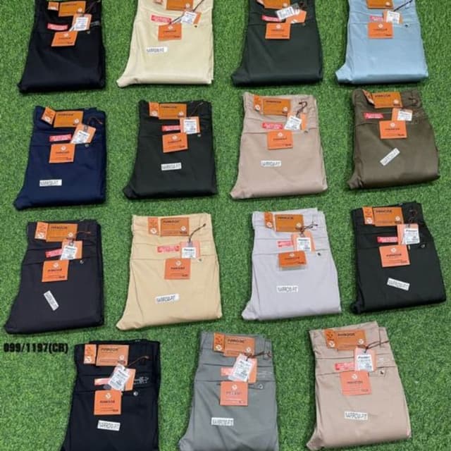 Variety of solid colors including black, navy blue, beige, khaki, grey, and olive green Trousers
