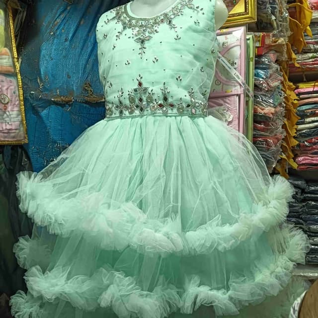 Seafoam Green, Silver, Red Dress
