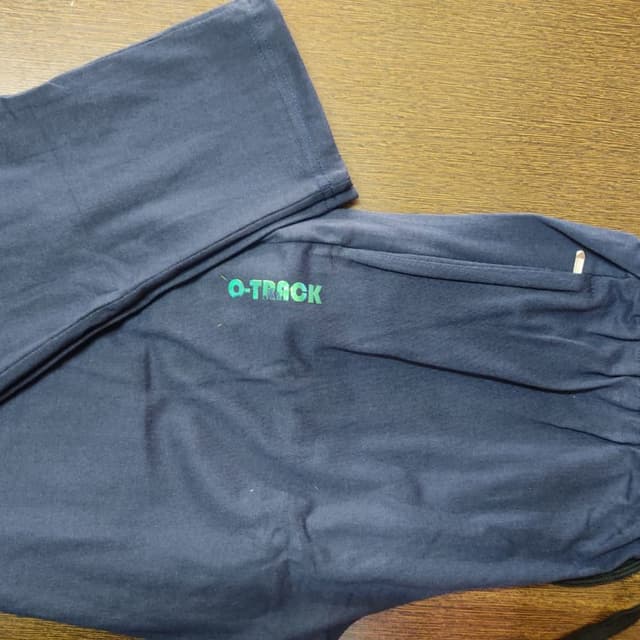 Navy Blue and Green Track Pants