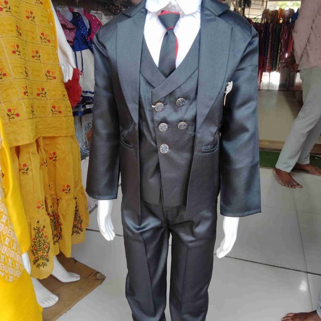Black, White, Red Suit