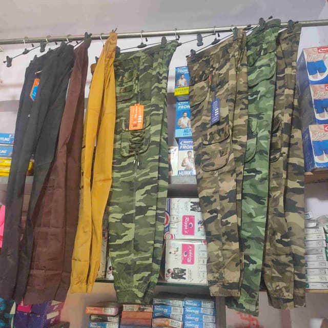 Camouflage, Olive Green, Brown, Black, Mustard Yellow Cargo Pants