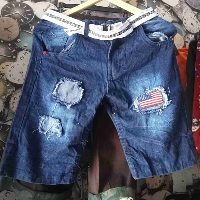 Blue, White, Red Shorts