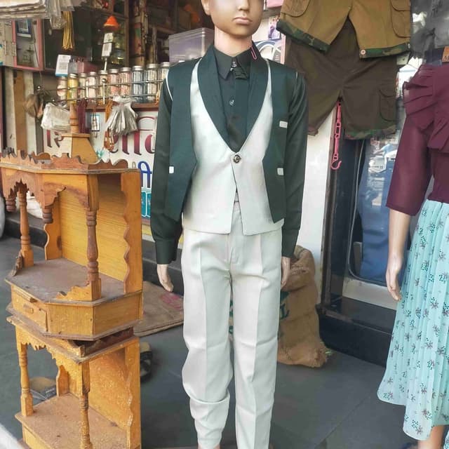 Green, white, black Suit