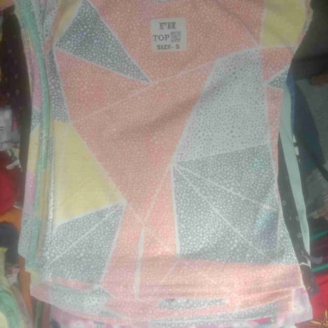 Peach, Grey, White, Yellow Top