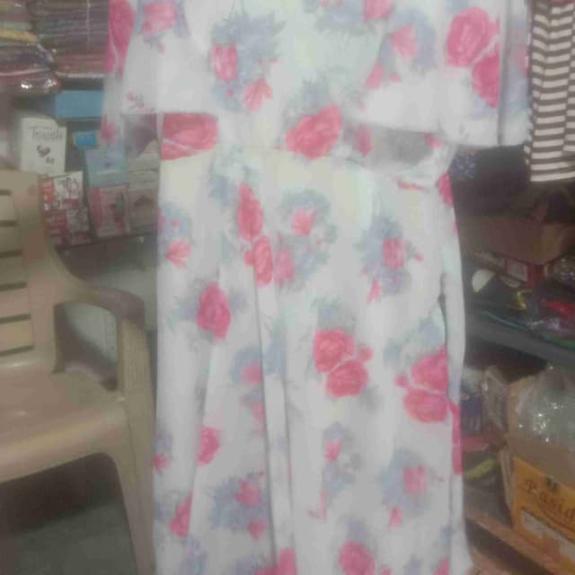 White, Pink, Blue Dress