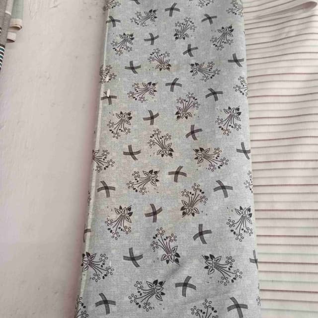 Light Blue, Black, White Fabric