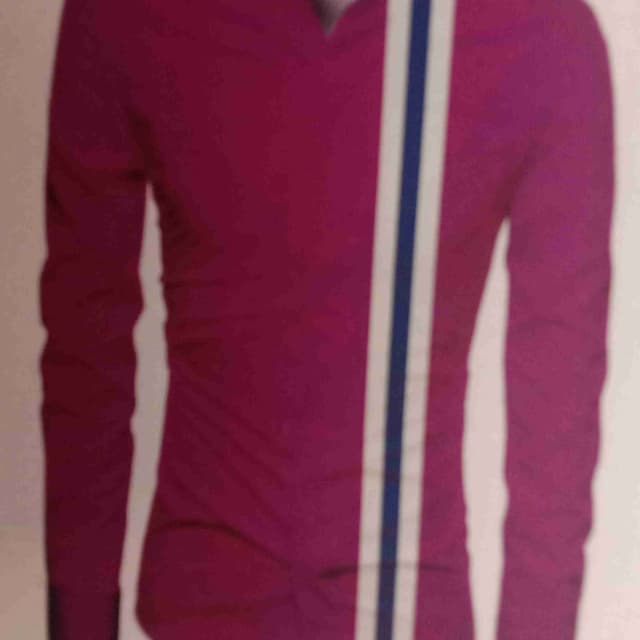 Burgundy, White, Blue Shirt