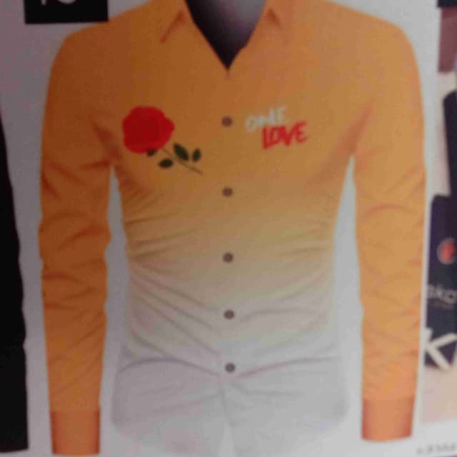 Yellow and White Ombre with Red and Green Accents Shirt