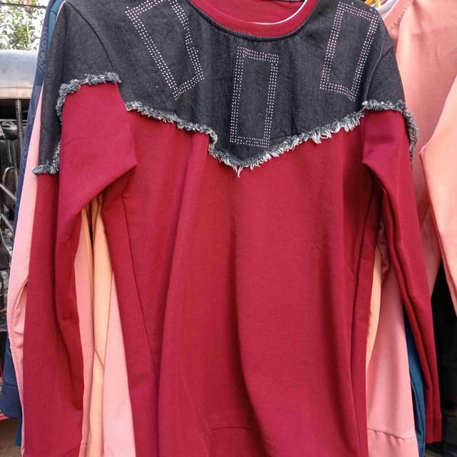 Burgundy and Black Top/Sweater