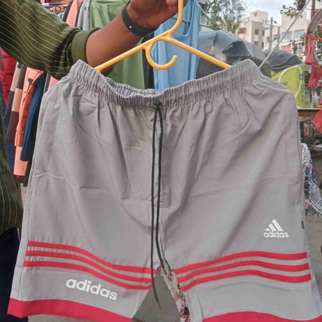 Gray, Red, White, Black Shorts