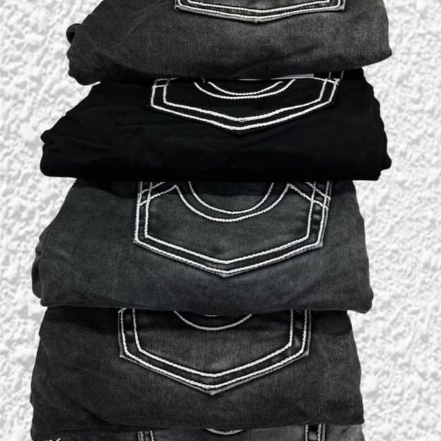 Black and Gray, with white accents Jeans