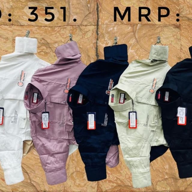 Variety of solid colors including white, dusty rose, navy blue, light beige, and black Shirt
