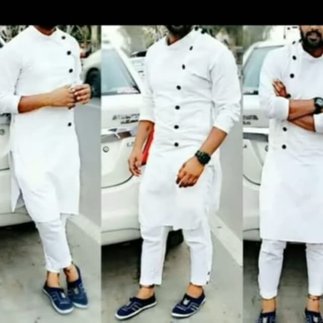 White Black Kurta