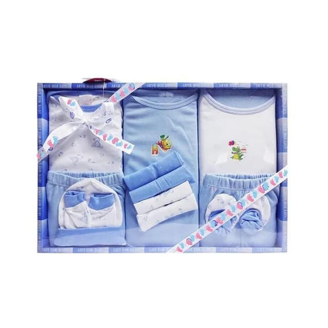 Light Blue, White Baby Clothing Set
