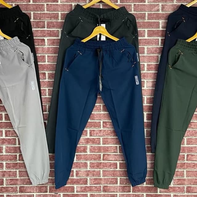 Various shades of Blue, Gray, Black and Green Track Pants