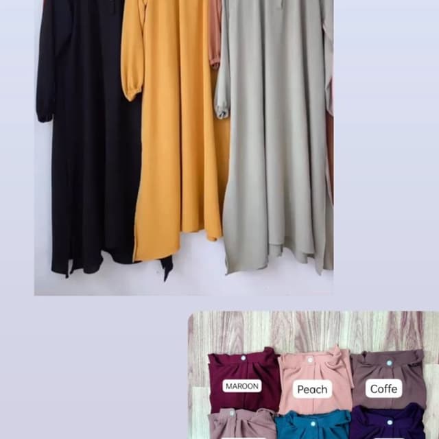 Black, Mustard Yellow, Gray, Maroon, Peach, Coffee Dress