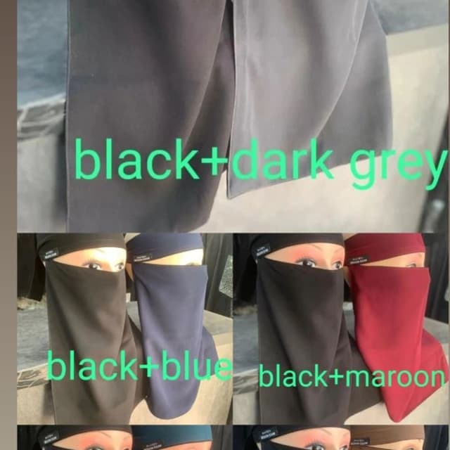 Black, Dark Grey, Blue, Maroon Niqab