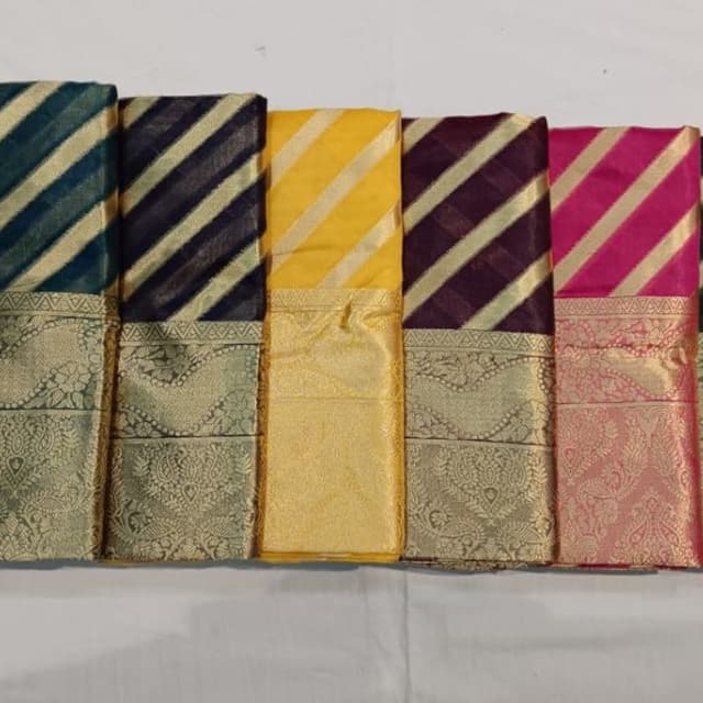 Various - Teal, Navy, Yellow, Maroon, Pink with Gold Saree