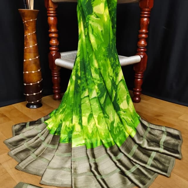 Green and Brown Saree