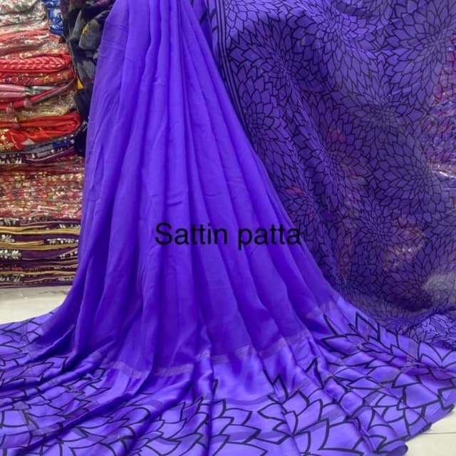 Purple and Black Saree